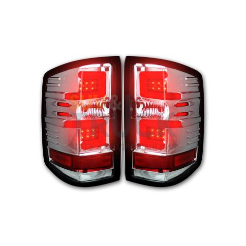 Chevy Silverado 16-17 1500/2500/3500 (Replaces Factory OEM LED Tail Lights ONLY - Also Fits GMC Sierra 15-17 Dually Body Style with Factory OEM LED Tail Lights ONLY) OLED TAIL LIGHTS - Clear Lens