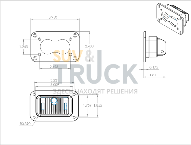 Светодиодная врезная фара (Driving/Combo) серии S2 Pro, белый корпус