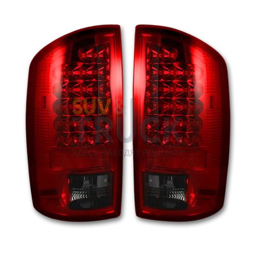 Dodge 07-08 RAM 1500 & 07-09 RAM 2500/3500 LED TAIL LIGHTS - Dark Red Smoked Lens