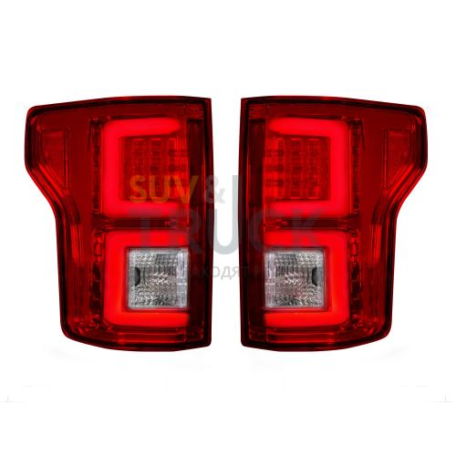 Ford F150 15-17 (Replaces OEM Halogen Style Tail Lights) LED TAIL LIGHTS - Red Lens