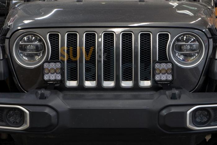 Комплект желтых LED-модулей SS5 Sport CrossLink на передний бампер Jeep Wrangler, Combo