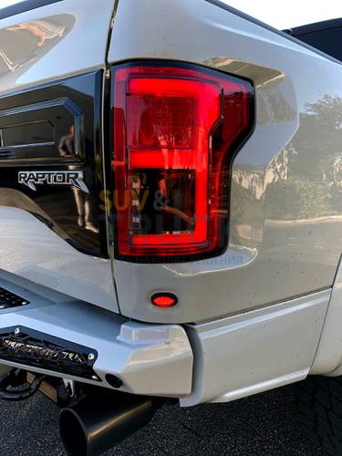 Ford F150 15-17 & RAPTOR 17-18 (Replaces OEM LED Style Tail Lights w Blind Spot Warning System) OLED TAIL LIGHTS - Red Lens