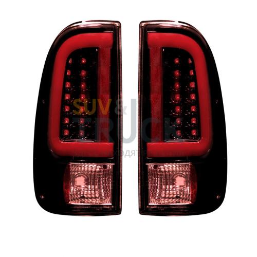 Ford Superduty F250HD/350/450/550 08-16 OLED TAIL LIGHTS - Dark Red Smoked Lens