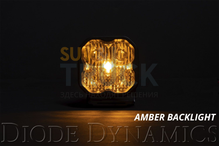 Противотуманная LED-фара SS3 MAX свет SAE/DOT с янтарной подсветкой