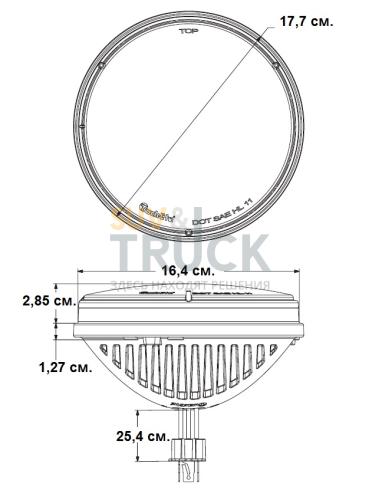 LED-Фара головного света Rigid 7″ TruckLite Lens