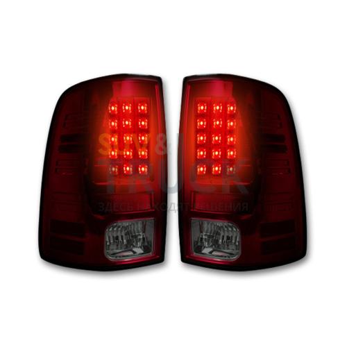 Dodge 13-17 RAM 1500/2500/3500 LED TAIL LIGHTS (Replaces Factory OEM LED Tail Lights ONLY) - Dark Red Smoked Lens