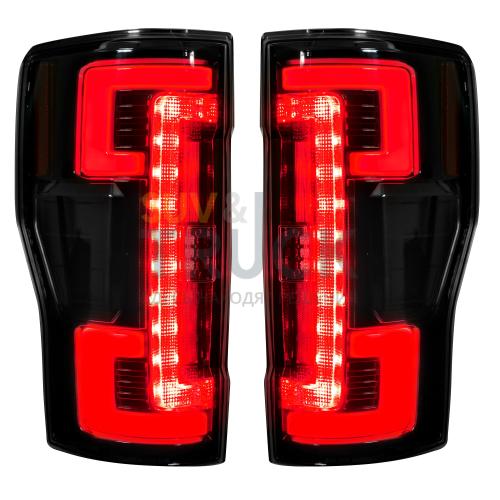 Ford Superduty F250/350/450/550 17-18 (Replaces OEM Halogen Style Tail Lights) OLED TAIL LIGHTS - Smoked Lens