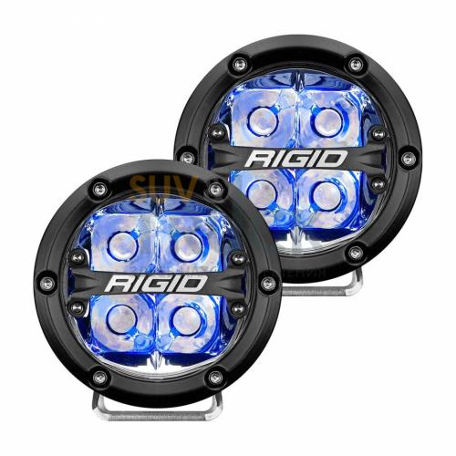 Фары RIGID 360 Серия 4″ Дальний свет - синяя подсветка