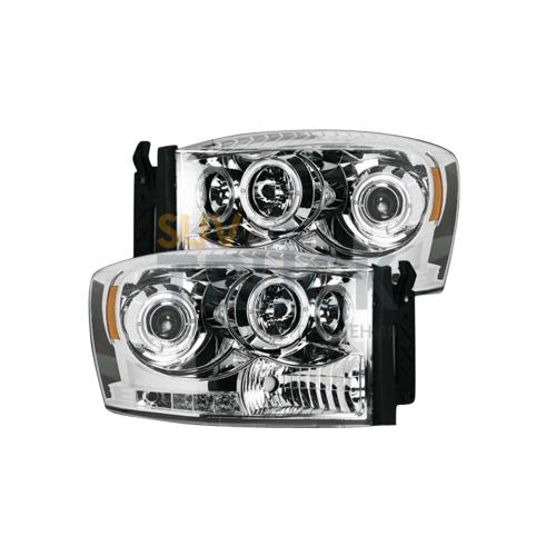 Dodge RAM 06-08 1500 & 06-09 2500/3500 PROJECTOR HEADLIGHTS - Clear / Chrome