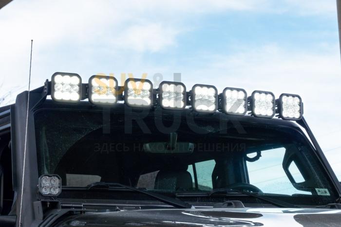 Комплект с кронштейнами для монтажа LED-балок SS5 Sport CrossLink над лобовым стеклом Jeep JL Wrangler