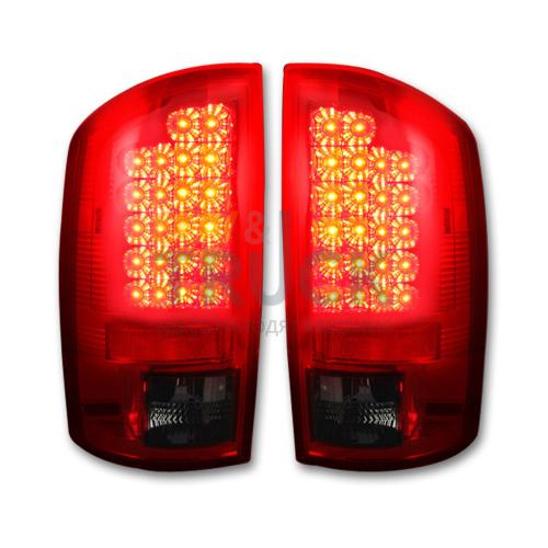 Dodge 02-06 RAM 1500 & 03-06 RAM 2500/3500 LED Tail Lights - Dark Red Smoked Lens