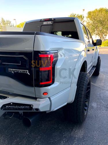 Ford F150 15-17 & RAPTOR 17-18 (Replaces OEM LED Style Tail Lights w Blind Spot Warning System) OLED TAIL LIGHTS - Red Lens