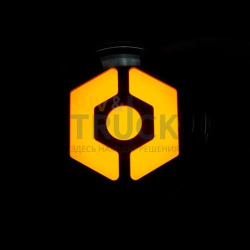 Jeep 07-17 JK Wrangler Round Front Turn Signal Lenses with Amber Hexagon-Shaped OLED Design Located Under Front Headlights - Smoked Lens