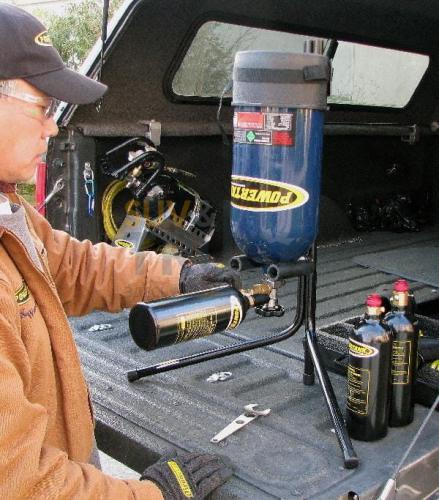 Inverted Tank Transfill Station, ITT Stand, Super Scale, Power Filler 1, Cap w/ hook, 20lb. "Mother" Tank